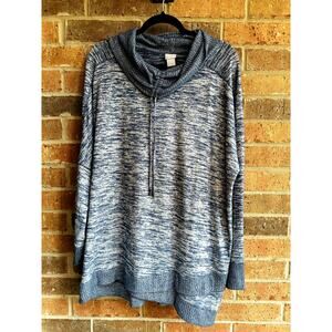 Chico's Womens Gray Knit Stretch Cowl Neck Long Sleeve Pullover Sweaters Size 3